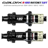 GOLDIX R180 24/28H Moyeu de roue de vélo de route/gravel, cliquet 52T, frein à disque Center Lock, HG XDR 11-12 vitesses, moyeu de roue de vélo léger
