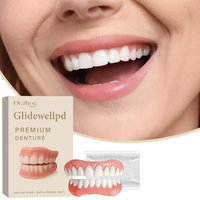 Full Denture Set Silicone Fake Teeth Upper Lower Veneers with Gutta Percha Pellets Adult Oral Care Decorative Cosmetic Supplies