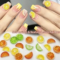30Pcs 3D Mini Fruit Nail Charms Transparent Lemon Orange Lime Slices Resin Nail Art Decorations Summer Y2K Manicure Accessories1