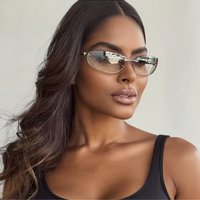 AliExpress ZRGAE Sunglasses Woman 2025 Oval Rimless Y2K Luxury Sunglasses Retro Premium Look Sunglasses Outdoor Cycling Driving Glasses