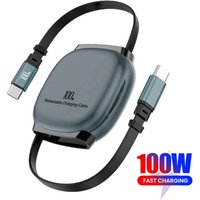 USB C to USB C Cable 100W Retractable For iPhone 16 15 Plus Pro Max For MacBook iPad Fast Charging Car Kit Portable Data Cable