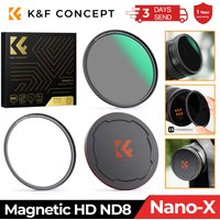 K&F CONCEPT Magnetic HD ND8 Nano-x Camera Lens Filter with Lens Cap Multi-Layer Coatings Filter 49mm 52mm 58mm 62mm 67mm 82mm