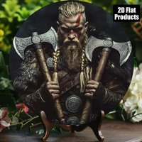 Viking Ragnar Metal Sign 8x8 Inch Vintage Round Aluminum Decor for Home Office Wall Art Gift