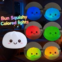 Luminous colored steamed Dumpling squeezing toy soft decompression colored lamp Luminescence for anxiety and bedroom decoration