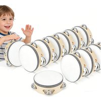 Wedding Tambourines Drum 7inch Hand Held Drum Tambourine Metal Jingles Percussion Musical Instrument Noise Makers Party Supplies