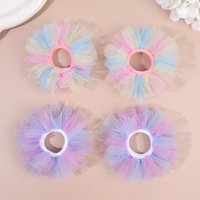 2Pcs Gradient Pastel Mesh Tulle Scrunchies Cute Glitter Organza Hair Ties Elastic Hair Bands Sweet Princess Hair Accessories