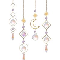 Suncatcher Crystal Wind Chimes Light Catcher Rainbow Prism Maker Chakra Crystal Hanging Pendant Window Home Garden Decoration