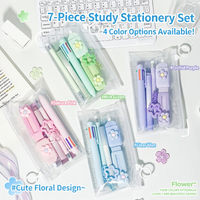 7-Piece Multifunctional Student Stationery Set Cute Aesthetic Back to School Supplies Kit for Note Taking Daily Study Prize