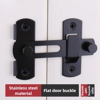 1 Pcs Door Lock Guard Latch Bolt 90 180 Degree Stainless Steel Toggle Latch Sliding barn Door Lock Black Right Angle barn Lock
