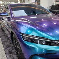 Gloss Sparkle Metallic Chameleon Purple to Blue Color-Shift Vinyl Wrap Roll Self Adhesive Decal Sticker Car Wrapping Film