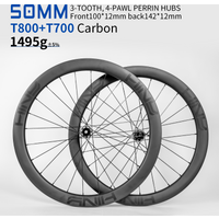 AliExpress Ultra-Light 700C Carbon Wheelset,50mm,21H,3-Tooth,4-Ratchet Claw Hubs,Center Lock Disc,Thru-Axle,Tubeless Ready,Road Bike wheels