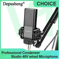 DEPUSHENG V12 condenser microphone 48V sound card microphone anchor voice recording studio high fidelity