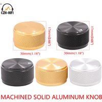 1pc 30x17mm CNC Machined Solid Aluminum Knob Button Cap Hat for Audio Amplifier Speaker Subwoofer Radio Potentiometer Volume