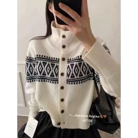 100% Merino Wool Sweater Women's Cardigan Knitwear Autumn Winter Retro Female Coats Casual Classy Soft Warm Daily Top Clothes