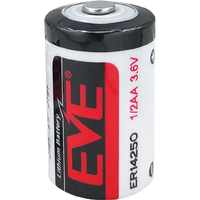 EVE ER14250 1/2AA size 1200mAh 3.6V lithium battery for PLC industrial control servo encoder probe smart meter IoT device
