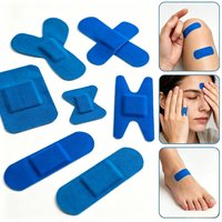 20Pcs Blue Band Aid Metal Detectable Plasters Cook โchefโ Food-grade Aluminum Foil Wound Dressing Patch Tape Adhesive Bandages
