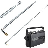 Portable 60cm FM Radio Antenna 6 Sections Telescopic Rotatable TV Aerial for Radio And TV Replacement