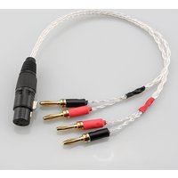 HiFi OCC Silver Plated XLR Female 4pin to Deluxe 4mm Banana Plug Audio Cable Speaker Amplifier