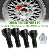 For BMW 1/3/5/6/7 Series Z3 Z4 M3 M5 M6 E36 E46 E60 E61 E81 E87 E90 Car Locking Wheel Bolts Lug Nuts Set M12x1.5 New 36136786419