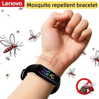 Lenovo Mosquito Repellent Wristband LED Time Display Watch Wearable Physical Ultrasonic Non-chemical For Home Outdoor Sport 2026