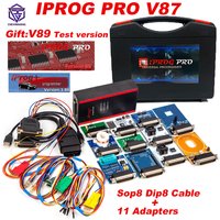 IPROG V87 Ecu Tool Key Programmer for Airbag Reset IMMO K-+M Car Radio MCU Dashboard Full Adapters as Gift Iprog Pro V89 Iprog+