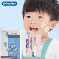 10Pcs Zipper Band-aid Painless Wound Closure Device Suture-free Wound Dressing Patches Zip Suture Reducer Band Aid Outdoor First