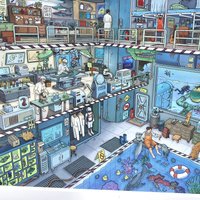 Kawaii Experimental Madman 3D Apocalypse Base Landscape Sticker DIY Pocket Cabin Scene festival gift