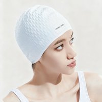 Swimming Cap, Silicone Swim Cap for Women Men, Durable Non-Slip Waterproof Swim Cap Protect Ears, Long Hair for Adults