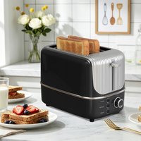 Double Slot Toaster 7 Browning Levels Extra Wide Slot Toaster with Reheat, Defrost and Cancel Includes a Detachable Crumb Tray