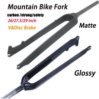 AliExpress NONE new 3K 26 /27.5/29 Inch Carbon Fiber Bike Fork Straight/Tapared Tube MTB Fork 9*100mm Mountain Bike Fork Bicycle Rigid Fork