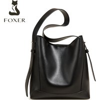 FOXER-Leather Classic Women's Shoulder Bag 2026 Hot Sale New Handbag Casual Lady Large Tote Purse Office Work