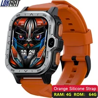 LOKMAT APPLLP 4 MAX Android GPS Smart Watch Square Touch Screen Heart Rate Monitor Dual Camera Wifi 4G Network Calls Wacth Phone