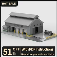 New 5306Pcs City Hot Street View Moc Modular Railside Machine Shop Model Custom Puzzles Diy Creative Ideas toys Birthday Gifts
