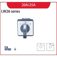 LW26-20A/25A Universal Rotary Cam Changeover Switch 2/3/4 Position 8 Terminals 2 Floors Electrical Transfer Switch for HVAC