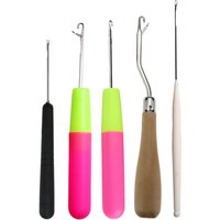 5pcs Latch Hook Set Crochet Needle for Dreadlocks Plastic Knitting Hair Extensions Braiding Weave Wigs Styling Tool Craft Kit