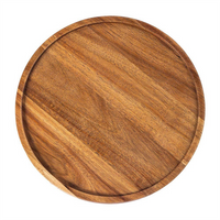 Round Wood Tray,Wooden Serving Tray,Serving Platter,Appetizer Charcuterie Board,Tray Organizer For Kitchen/Countertop-AT36