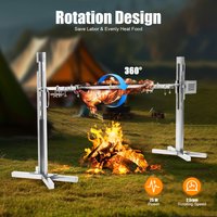 360‑degree Rotation Grill Rotisserie Kit Height Adjustment Electric BBQ Grill w/Motor Stainless Steel Automatic Grilling Kit