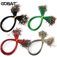 20pcs Anti Bite Steel Fishing Line Steel Wire Leader with Swivel Fishing Accessory Lead Core Connect Lure Fishing Wire 15-30cm
