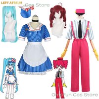 TetoMiku Kasane Teto Cosplay Mesmerizer Vtuber Same Style Costume Wigs Outfit Uniform Halloween Party Clothing Onesie Maid Dress