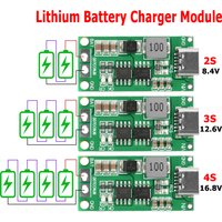 Type C BMS 2S 3S 4S 1A 2A 4A 18650 Lithium Battery Charger Board USB C Step-up Boost Module For Li-Po Polymer Power Bank