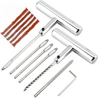 12-Piece Tyre Repairing Tool Set with T-Handle Plug, Tire Repair Replacement Needles for Efficient Fixing