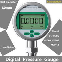 400bar Digital Pressure Manometer -0.1Mpa-60Mpa Digital Pressure Gauge 80mm M20*1.5 0.2% 600bar Pressure Manometer 100Kpa 100bar