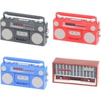 1:12 Scale Dollhouse Mini Vintage Radio Tape Recorder Model Simulation Player Mini Furniture Scene Decoration