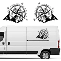 Vinyl Decal Mountain Compass Car Stickers Waterproof Auto Decor for Niva SUV 4X4 Off Road Rear Window 20cm*16.7cm