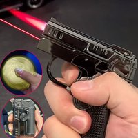 Creative Transformable Gun Lighter Fidget Spinner Windproof Red Flame Lighters Outdoor Camping Igniter Men Gifts