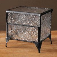 Jewelry Display Case Vintage Glass Jewelry Box Home Decor Trinket Box Keepsake Box Storage for Earrings Rings Chains Bracelet