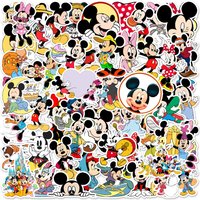 50pcs Cute Cartoon Disney Mickey Mouse Graffiti Stickers For Scrapbook Skateboard Luggage Laptop Decal