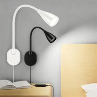 LED Wall Mount Reading Light, Wall-Mounted LED Bedside Lamp, Flexible Gooseneck Headboard Night Light, Eye-Caring Bedroom Lighti
