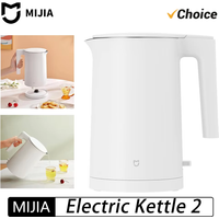 New Mijia Electric Kettle 2 1800W Fast Burning 304 Stainless Steel Double Layer Anti-scalding STR 1.7L Hot Water Kettle