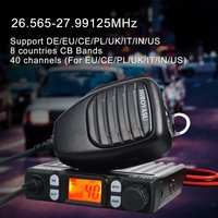HIROYASU CB-1011 Citizen Band 26.565-27.99125MHz AM/FM 8W 40Ch CB Mini Car Mobile Radio 13.8V Cigarette Lighter Power Drive